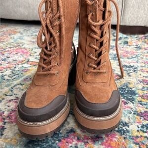 Brown Lace-Up Women's Boots